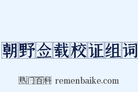 朝野佥载校证组词是什么意思的图片
